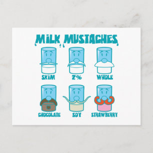 Carte Postale Moustaches de lait