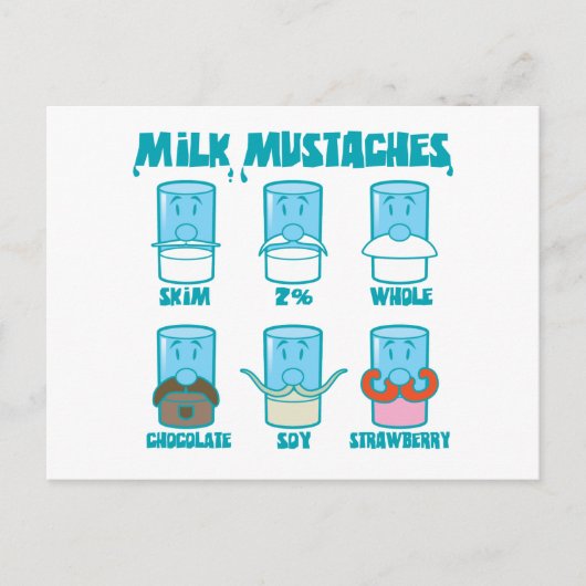 Carte Postale Moustaches de lait (Devant)