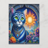 Carte Postale Moustaches de Lumière : Un Chat se Chauffe au Sole (Devant)