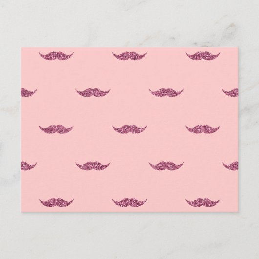 Carte Postale Moustaches Parties scintillant roses (Devant)