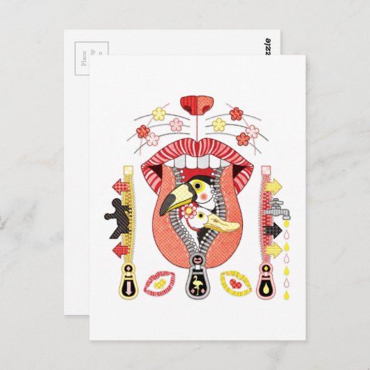 Carte Postale Mouth zipper exit and entrance (Devant / Derrière)