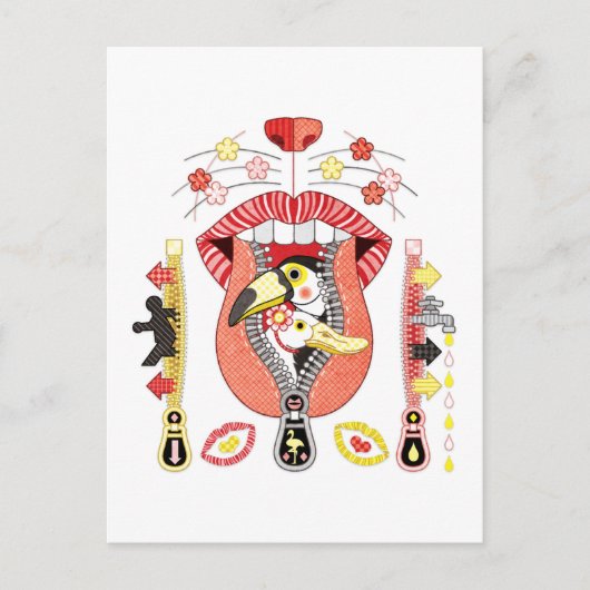 Carte Postale Mouth zipper exit and entrance (Devant)