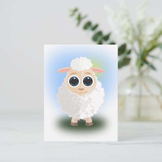 Carte Postale Mouton blanc (Debout devant)