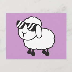 Carte Postale Mouton blanc dans les lunettes de soleil