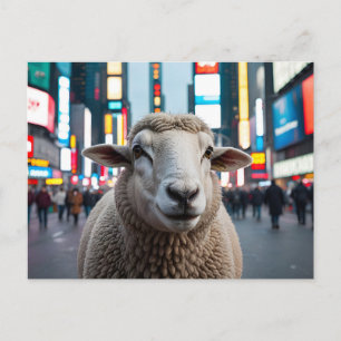 Carte Postale Mouton dans le Carré du temps