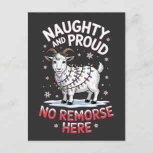 Carte Postale Mouton de Noël drôle et fier sans remords