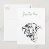 Carte Postale Mouton funky et mignon (Devant / Derrière)