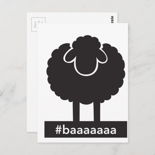 Carte Postale Mouton noir #baaaa (Devant / Derrière)