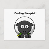 Carte Postale Mouton penaud Dessin animé de mouton mignon avec u (Devant)