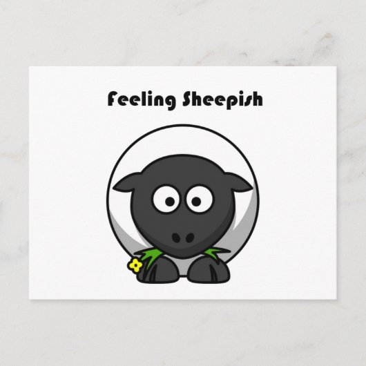 Carte Postale Mouton penaud Dessin animé de mouton mignon avec u (Devant)