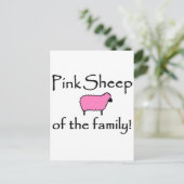 Carte Postale Mouton rose de la famille (Debout devant)
