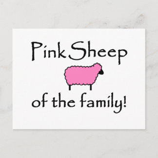 Carte Postale Mouton rose de la famille