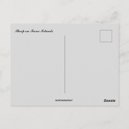 Carte Postale Mouton sur les îles Féroé (Dos)