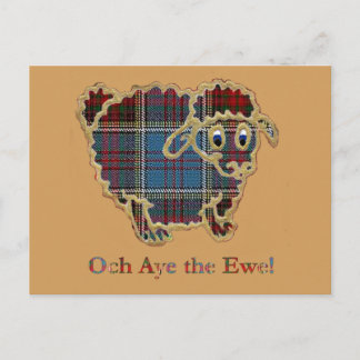 Carte Postale mouton tartan "Och Aye the Ewe"