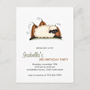 Carte Postale Moutons d'automne ・ Moutons et Citrouilles