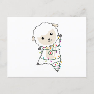Carte Postale Moutons Noël Moutons Animaux d'hiver