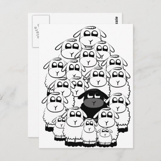 Carte Postale Moutons noirs (Devant / Derrière)