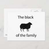 Carte Postale Moutons noirs de la famille (Devant / Derrière)