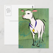 Carte Postale Moutons sur fond de médias mixtes (Devant / Derrière)