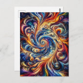 Carte Postale Mouvement coloré Art Abstrait (Devant / Derrière)