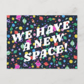 Carte Postale MOUVEMENT FAIRE-PART Colorful Space Universe UFO (Devant)