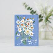 Carte Postale MOUVEMENT FAIRE-PART Cute Daisy Bouquet peint main (Debout devant)