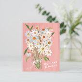 Carte Postale MOUVEMENT FAIRE-PART Cute Daisy Bouquet peint main (Debout devant)