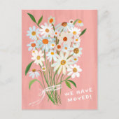Carte Postale MOUVEMENT FAIRE-PART Cute Daisy Bouquet peint main (Devant)