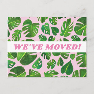 Carte Postale MOUVEMENT FAIRE-PART Monstera Feuille Aquarelle ro