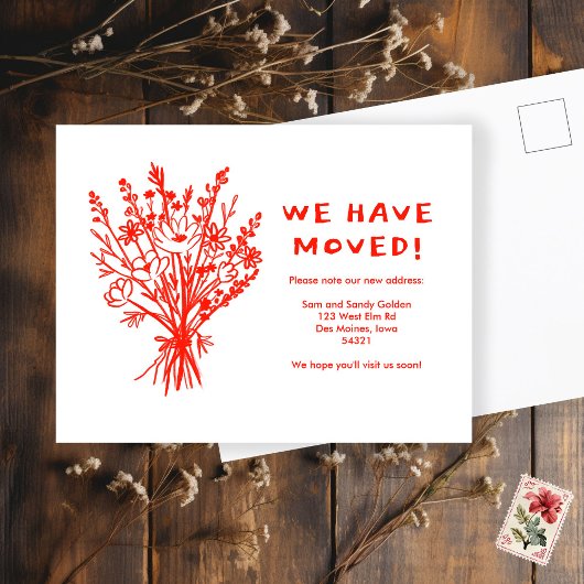 Carte Postale MOUVEMENT Fleur sauvage FAIRE-PART Bouquet mignon 