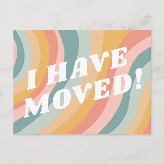 Carte Postale MOUVEMENT Stripes FAIRE-PART Retro Pastel Arc-en-c (Devant)