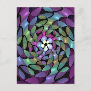 Carte Postale Mouvements Colorés Art Abstrait Fractal Tripant