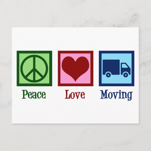 Carte Postale Mover Peace Love Moving Company Camion (Devant)