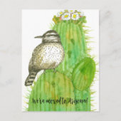 Carte Postale Moving Faire-part Arizona Cactus Wren Bird (Devant)