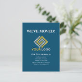 Carte postale Moving Faire-part Blue Business Logo (Debout devant)