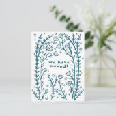 Carte Postale Moving Faire-part Floral Frame Croquis Doodle (Debout devant)