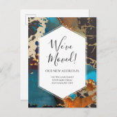 Carte Postale Moving Faire-part Gold Blue Black Enk Moderne (Devant / Derrière)