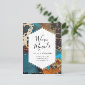 Carte Postale Moving Faire-part Gold Blue Black Enk Moderne (Debout devant)