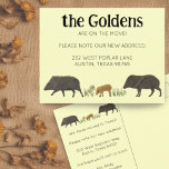 Carte Postale MOVING FAIRE-PART Javelina Famille Sud-Ouest<br><div class="desc">Envoyez un message sur votre déménagement à vos amis et membres de votre famille avec ces javelinas mignonnes. Vous pouvez le customiser avec vos propres polices,  couleurs et ajouter votre texte. Consultez ma boutique pour trouver beaucoup d'autres articles assortis et d'autres modèles!</div>