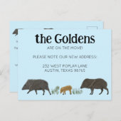 Carte Postale MOVING FAIRE-PART Javelina Famille Sud-Ouest (Devant / Derrière)