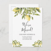 Carte Postale Moving Faire-part Lemons Verdure Aquarelle (Devant / Derrière)