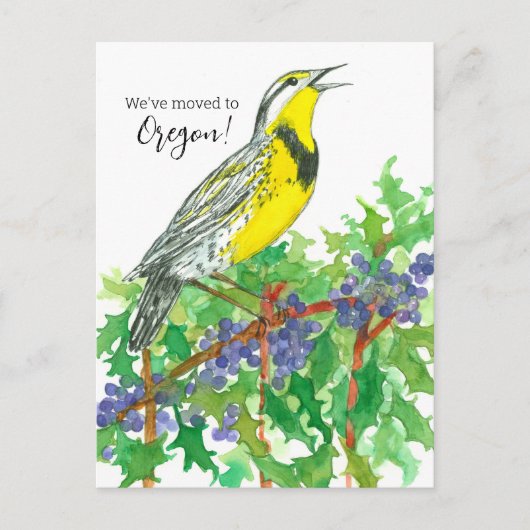 Carte Postale Moving Faire-part Oregon Meadowlark Grape (Devant)