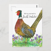 Carte Postale Moving Faire-part South Dakota Pheasant (Devant / Derrière)