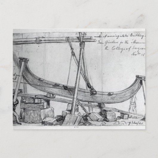 Carte Postale Moving Iron Girders utilisé construire la Hunteria (Devant)