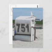 Carte Postale Möwe auf Strandkorb (Devant / Derrière)