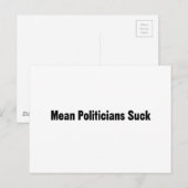 Carte Postale Moyenne des politiciens Suck (Devant / Derrière)