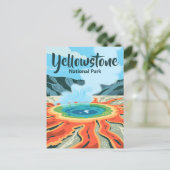 Carte Postale Moyenne Gras Rétro Yellowstone Rainbow Hot Spring (Debout devant)
