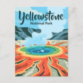 Carte Postale Moyenne Gras Rétro Yellowstone Rainbow Hot Spring (Devant)