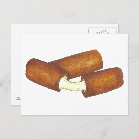 Carte Postale Mozzarella Chaussettes Fromage Aliments en boîte C (Devant / Derrière)