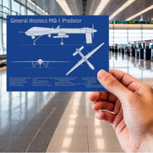 Carte Postale MQ-1 Predator UAV- Plan d'avion ABD